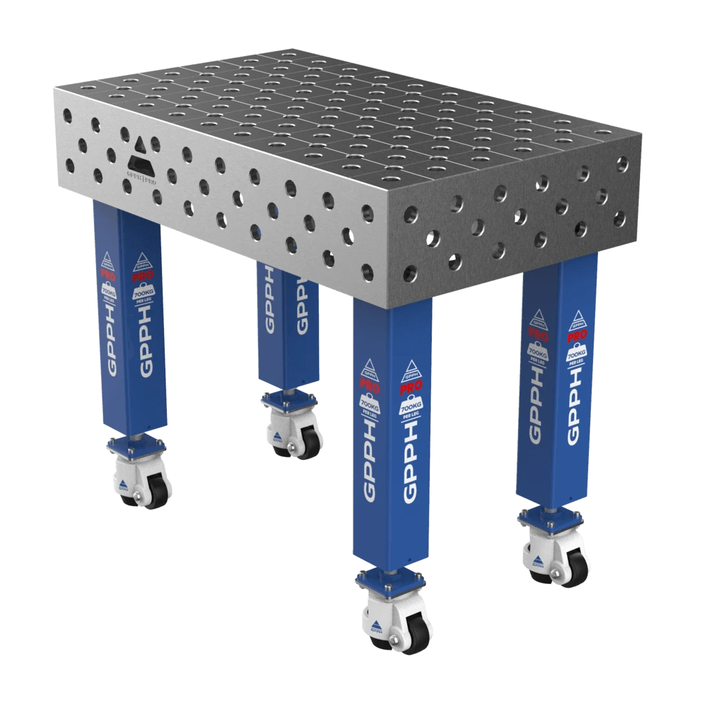 Зварювальний стіл PRO на колесах 1000x600 mm fi28 mm Сітка Діагональна