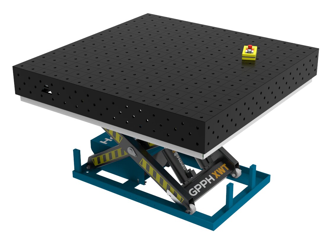 Зварювальний стіл PRO з гідравлічною системою підйому 1500x1480 mm fi16 mm Сітка 100x100 mm