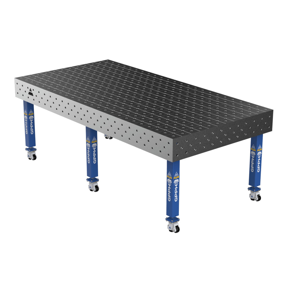 Зварювальний стіл PLUS на колесах 2400x1200 mm fi16 mm Сітка Діагональна