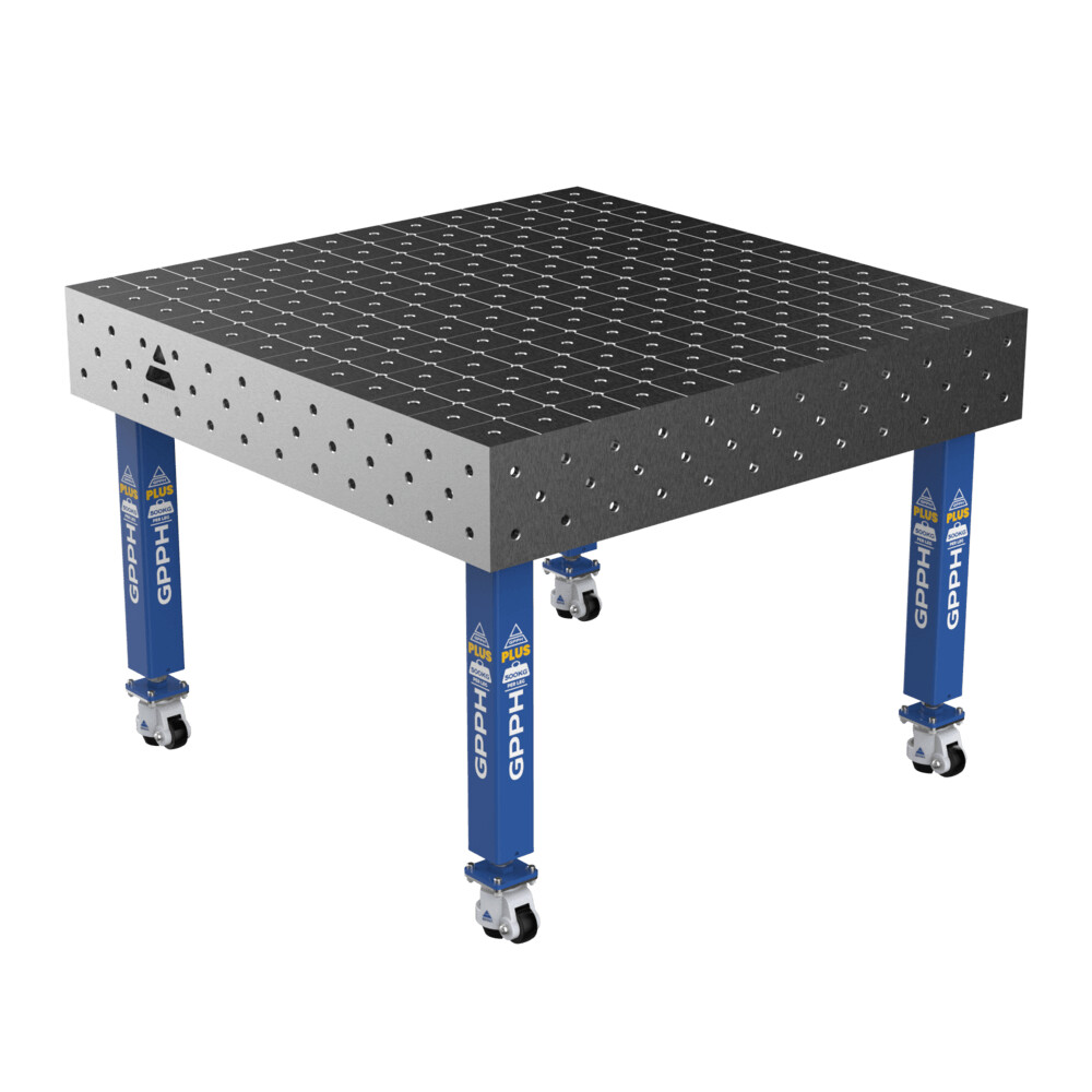 Зварювальний стіл PLUS на колесах 1200x1200 mm fi16 mm Сітка Діагональна