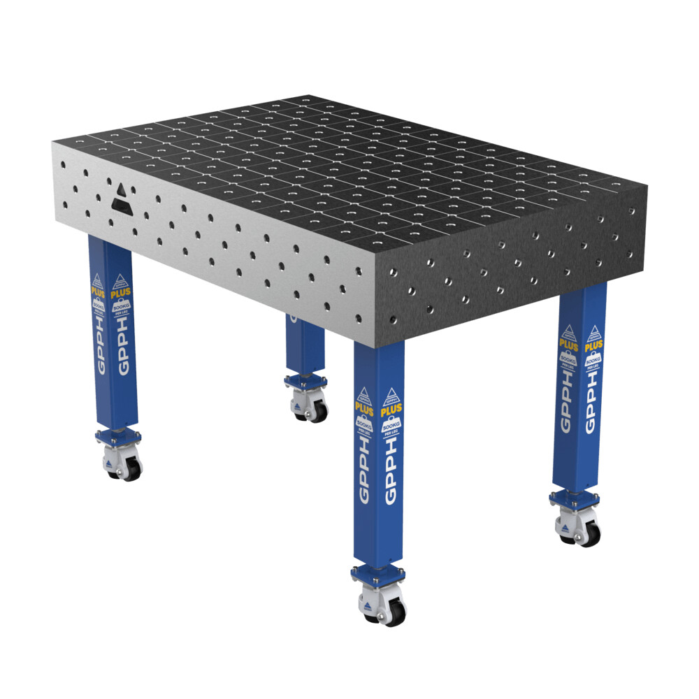Зварювальний стіл PLUS на колесах 1200x800 mm fi16 mm Сітка Діагональна