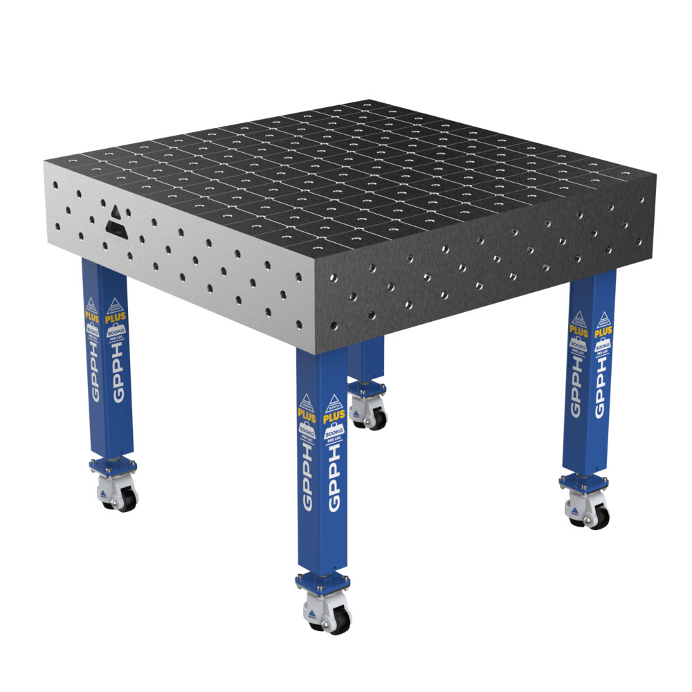 Зварювальний стіл PLUS на колесах 1000x1000 mm fi16 mm Сітка Діагональна
