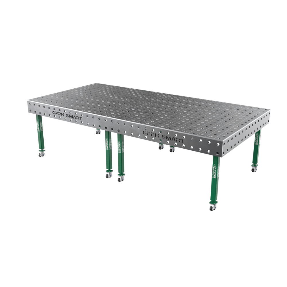 Сварочный стол GPPH SMART 12 мм на колесах 3000x1480 мм fi28 мм Сетка 100x100 мм