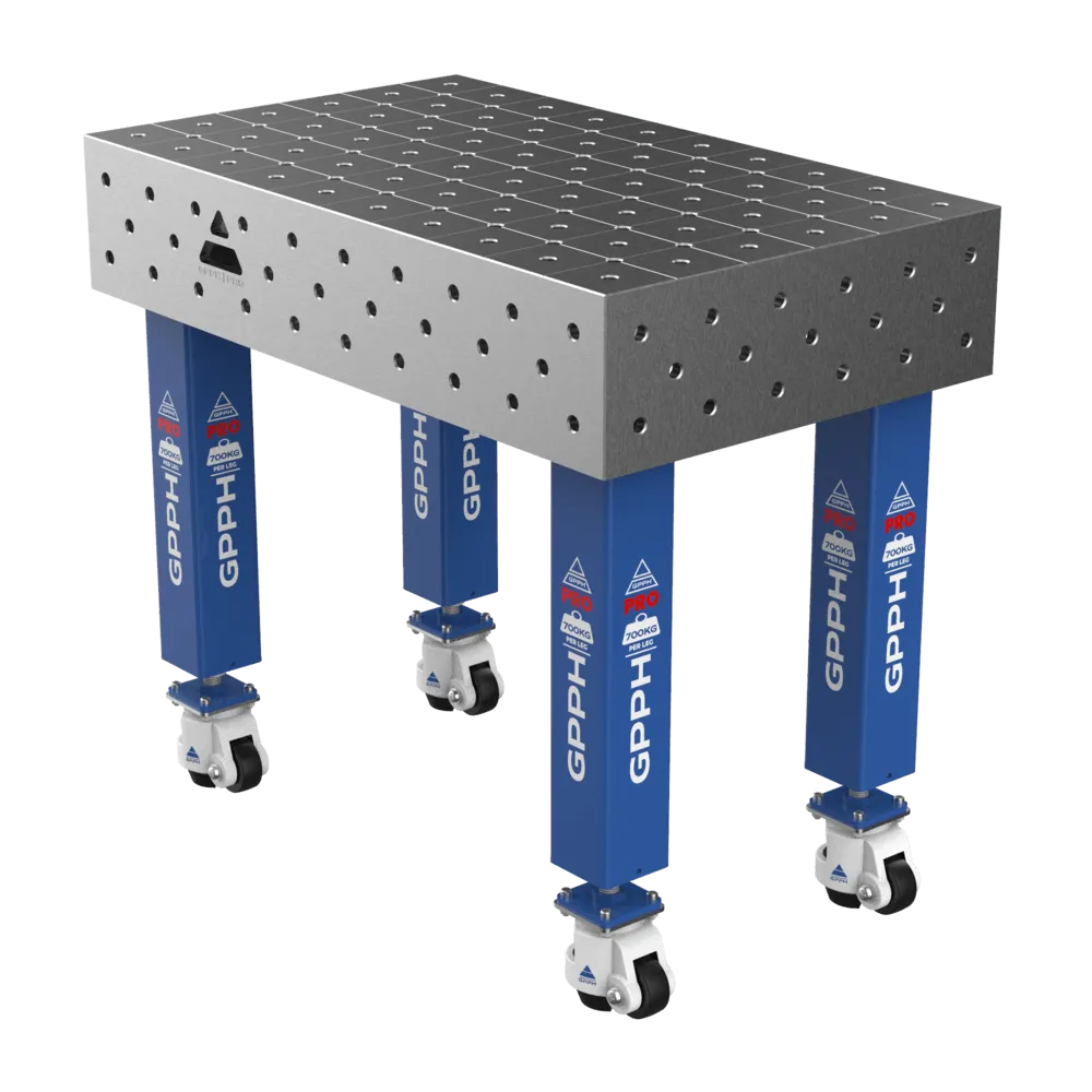Зварювальний стіл PRO на колесах 1000x600 mm fi16 mm Сітка Діагональна