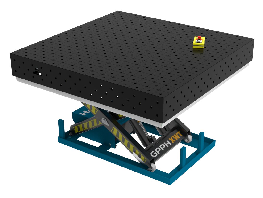 Зварювальний стіл PRO з гідравлічною системою підйому 1500x1480 mm fi16 mm Сітка Діагональна