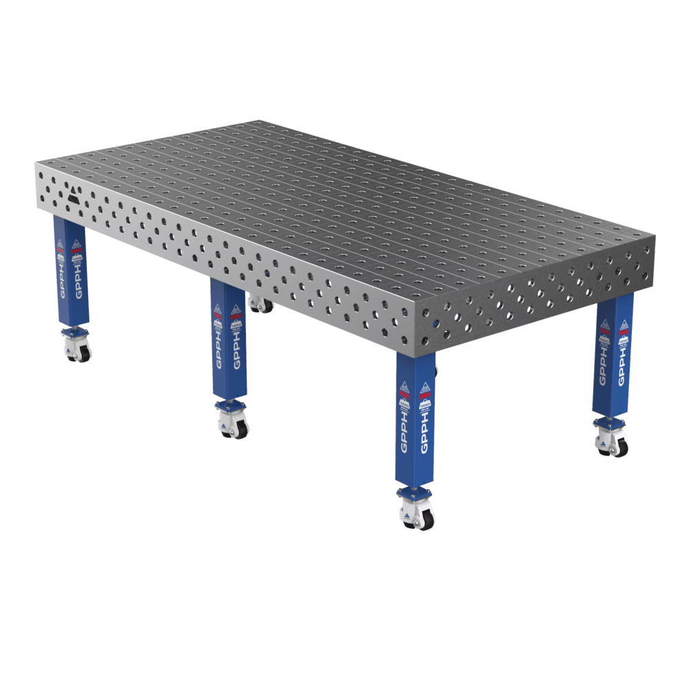 Зварювальний стіл PRO на колесах 2400x1200 mm fi28 mm Сітка 100x100 mm