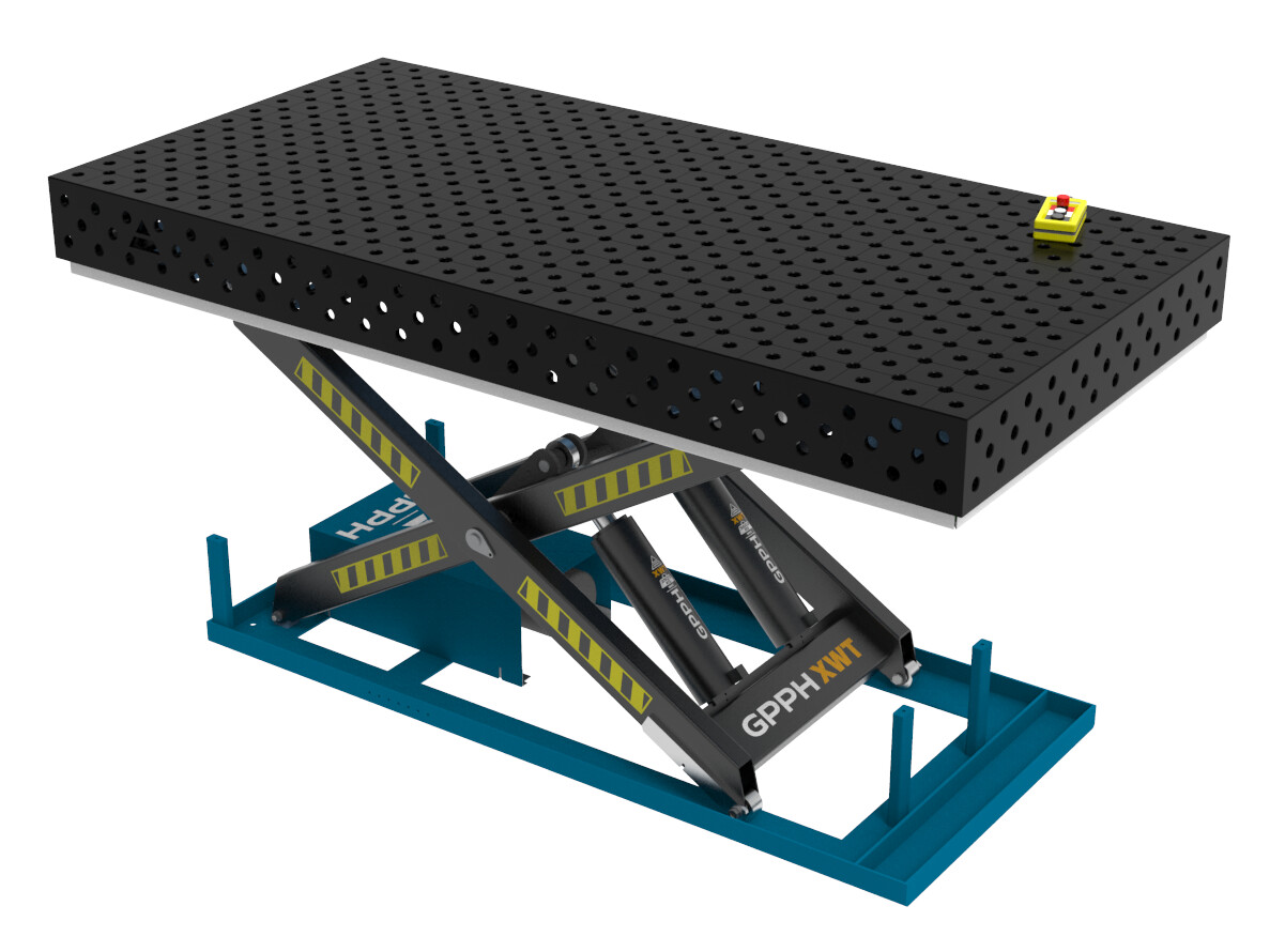 Зварювальний стіл EXPERT з гідравлічною системою підйому 2400x1200 mm fi28 mm Сітка Діагональна