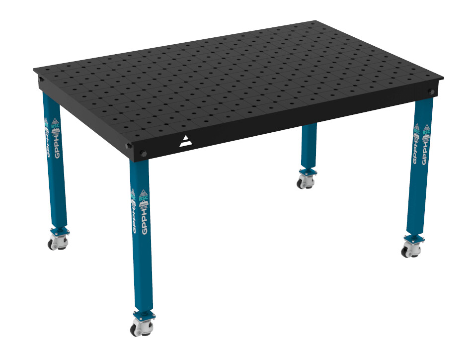 Зварювальний стіл BASIC на колесах 1500x1000 mm fi16 mm Сітка Діагональна