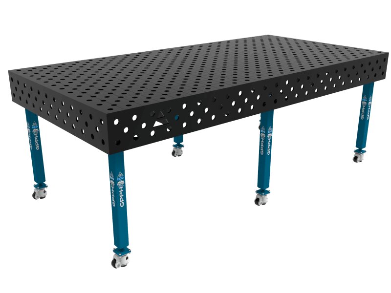 Зварювальний стіл ECO на колесах 2400x1200 mm fi28 mm Сітка Діагональна