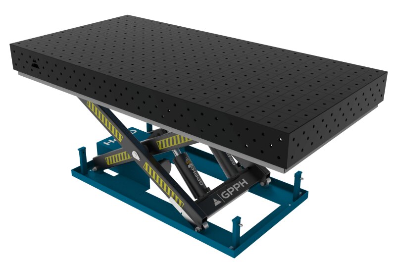 Зварювальний стіл PRO з гідравлічною системою підйому 2400x1200 mm fi16 mm Сітка 100x100 mm