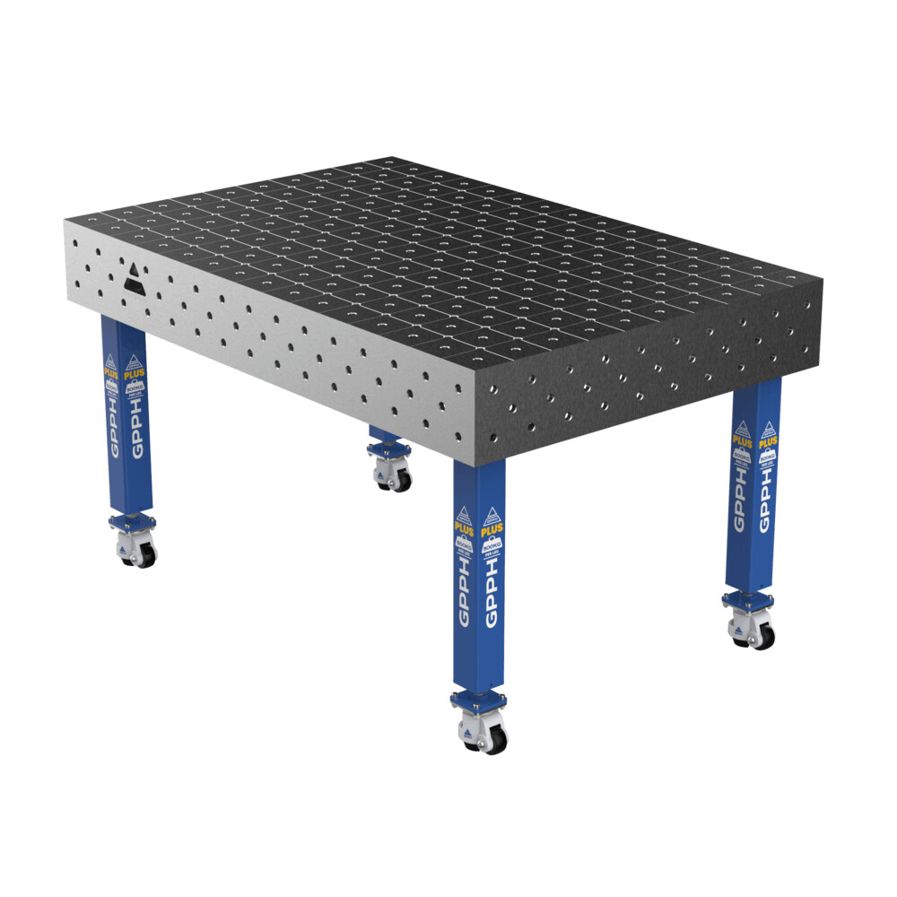 Зварювальний стіл PLUS на колесах 1500x1000 mm fi16 mm Сітка Діагональна