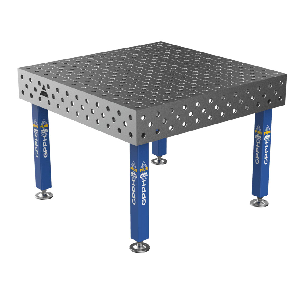 Зварювальний стіл PLUS на опорах 1200x1200 mm fi28 mm Сітка Діагональна