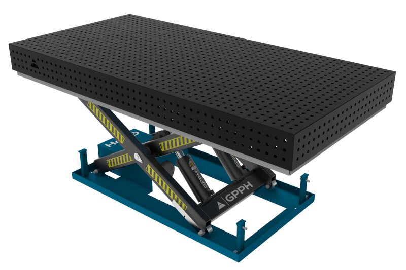 Зварювальний стіл PRO з гідравлічною системою підйому 2400x1200 mm fi16 mm Сітка 50x50 mm