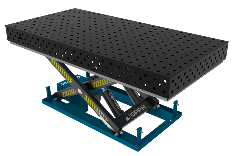 Зварювальний стіл EXPERT з гідравлічною системою підйому 2400x1200 mm 28 mm Сітка 100x100 mm