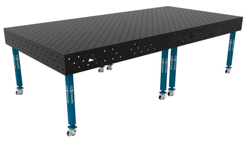 Зварювальний стіл ECO на колесах 3000x1480 mm fi16 mm Сітка Діагональна