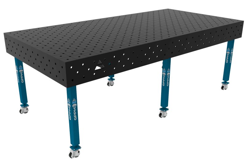 Зварювальний стіл ECO на колесах 2400x1200 mm fi16 mm Сітка Діагональна