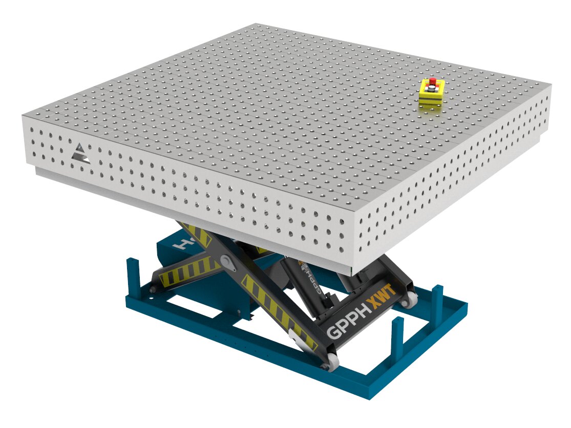 Зварювальний стіл PRO INOX з гідравлічною системою підйому 1500x1480 mm fi16 mm Сітка 50x50 mm