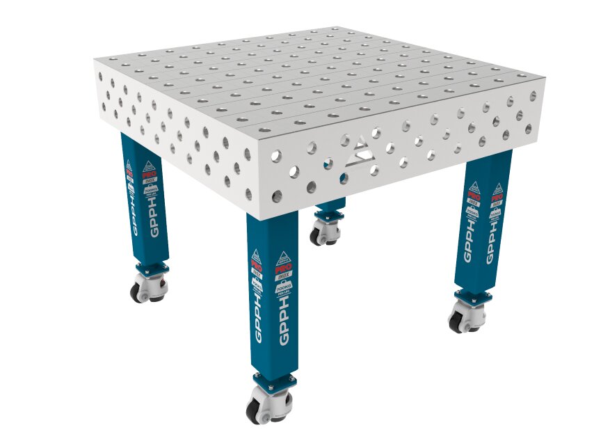 Сварочный стол PRO INOX на колёсах 1000x1000 мм fi28 мм Сетка 100x100 мм