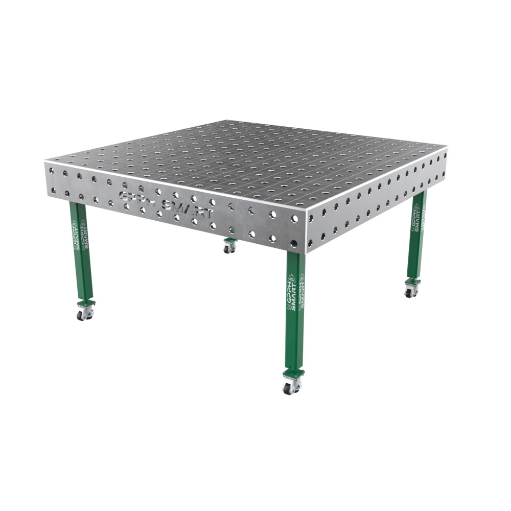 Зварювальний стіл GPPH SMART 15 mm на колесах 1500x1480 mm fi28 mm Сітка 100x100 mm