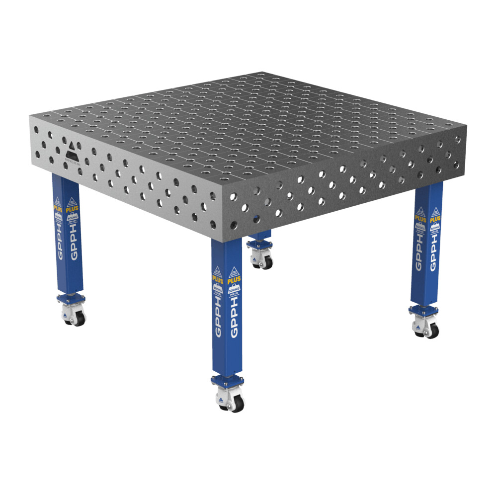 Зварювальний стіл PLUS на колесах 1200x1200 mm fi28 mm Сітка Діагональна