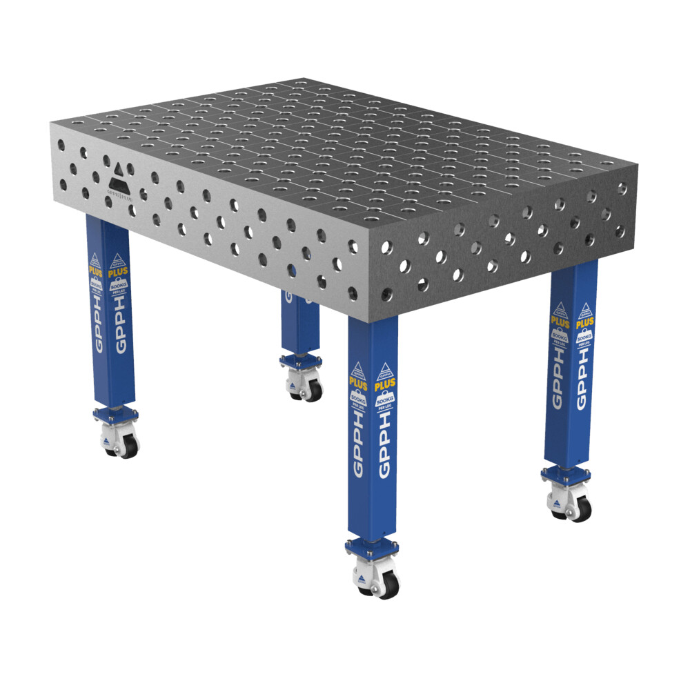 Зварювальний стіл PLUS на колесах 1200x800 mm fi28 mm Сітка Діагональна