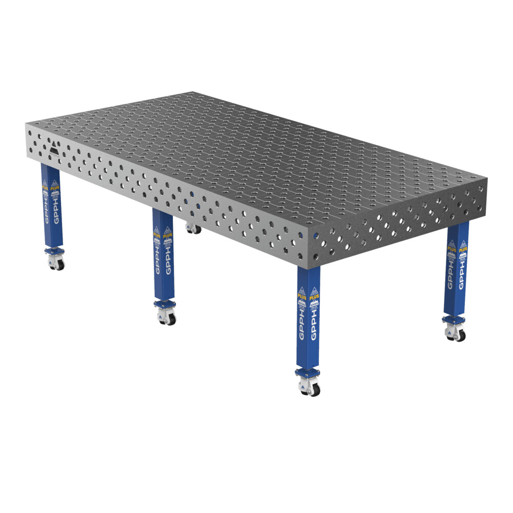 Зварювальний стіл PLUS на колесах 2400x1200 mm fi28 mm Сітка Діагональна